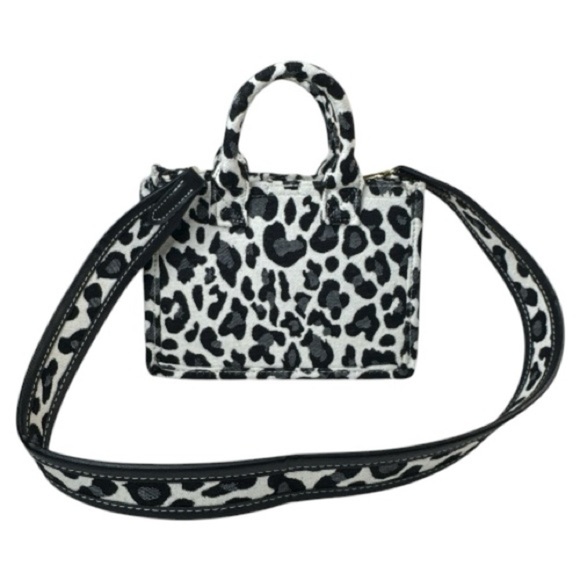 Do Everything in Love Canvas & Vegan Leather Leopard Print Mini Tote Bag - Picture 2 of 12
